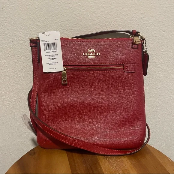 NWT Coach Red Crossbody Mini Rowan File Bag - Picture 2 of 4